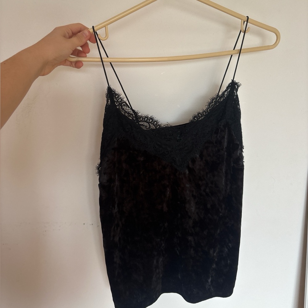 Dynamite Black Lace Trim Tank Top
